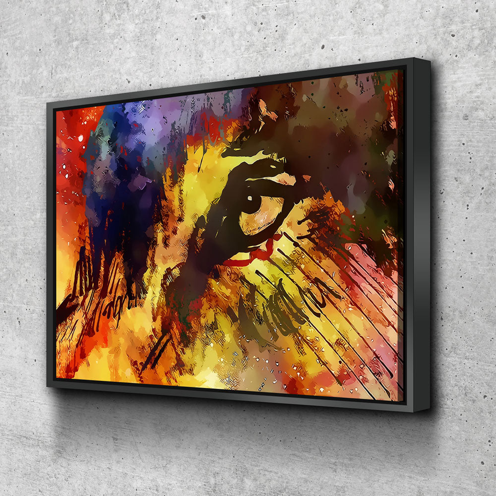 Eye Of The Wolf Abstract Canvas Wall Art, Wolves, Wolf Lover Canvas, Abstract Decor, Wolves art Floating Frame