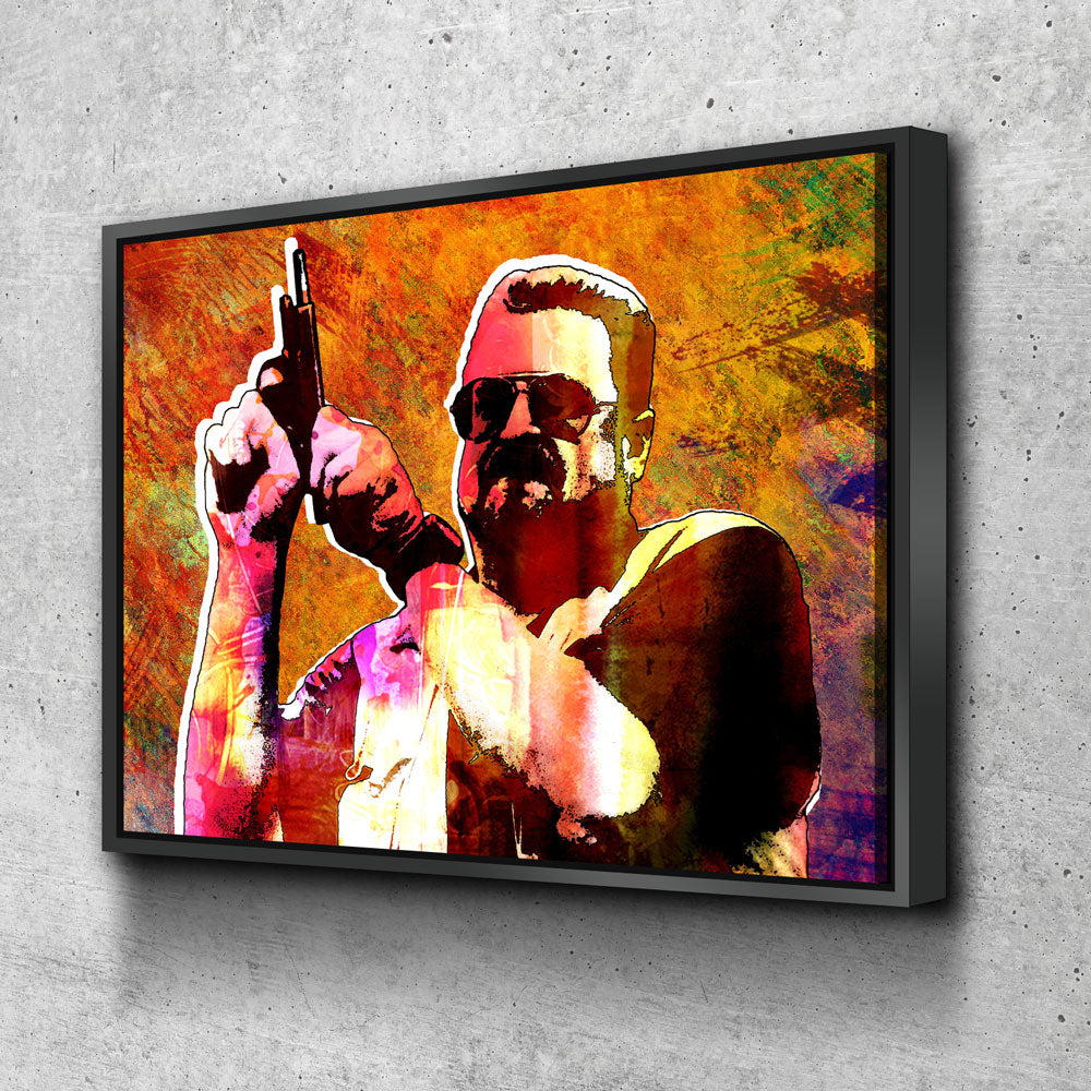 Mark It Zero, Abstract Canvas Wall Art, Walter Sobchak, The Big Lebowksi, This is not ‘Nam, this is bowling, there are rules Black Floating Frame