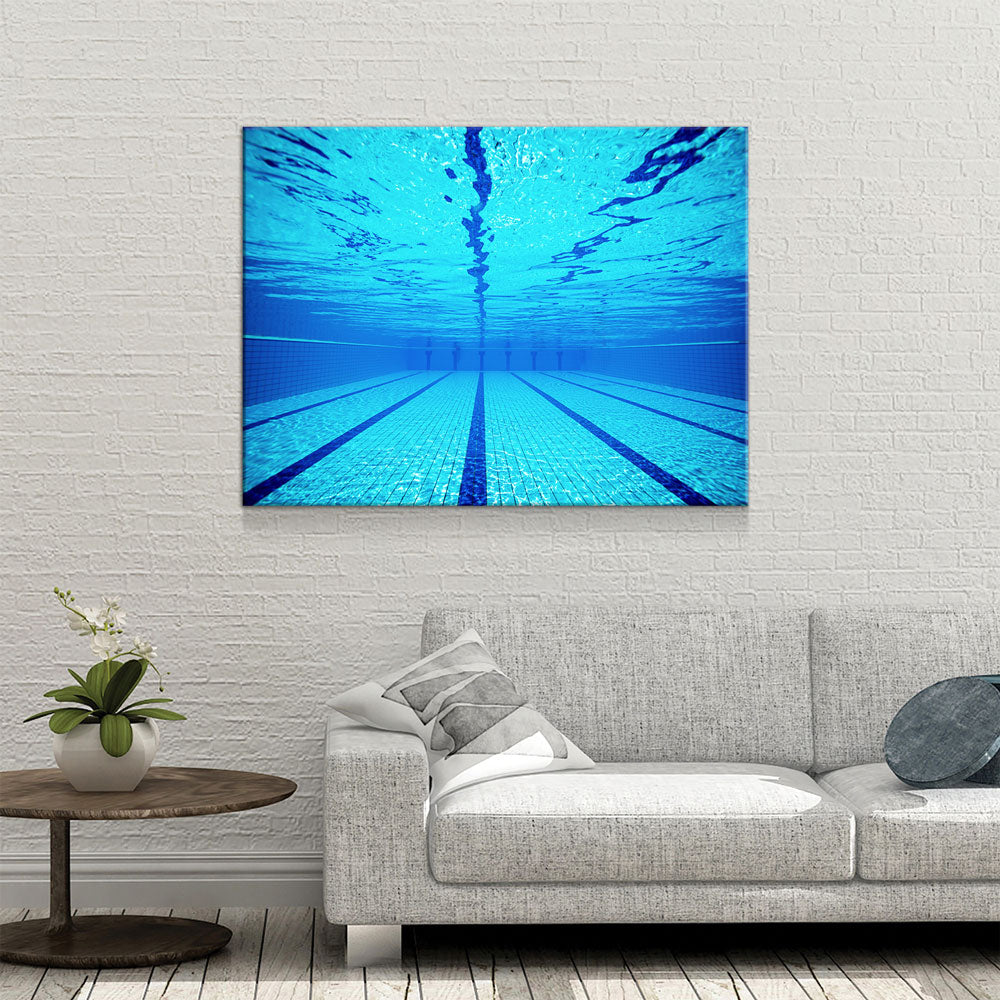 Swimming Pool Canvas Wall Art, Swimmers Gift, Under Pool Water, Swim Team Wall Art, Swim Team Art, Swimmers Wall Art Gift