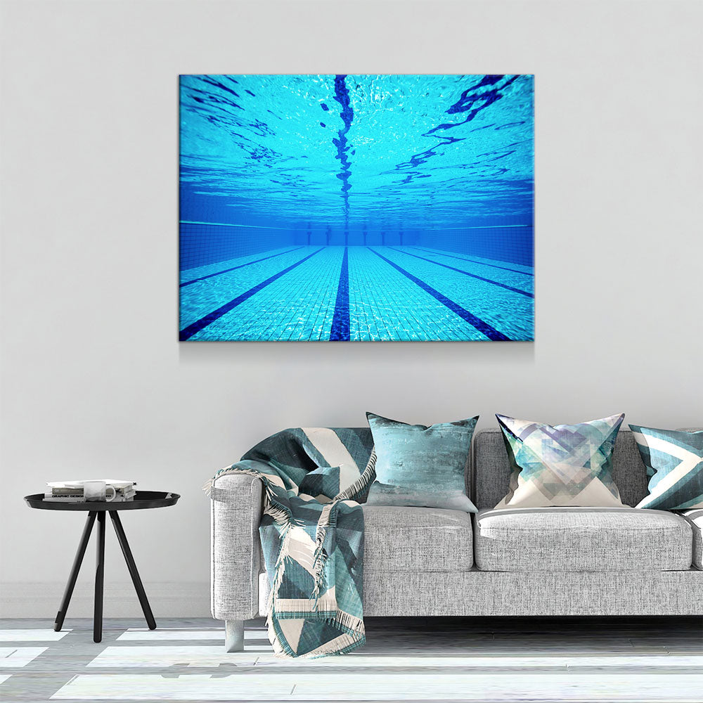 Swimming Pool Canvas Wall Art, Swimmers Gift, Under Pool Water, Swim Team Wall Art, Swim Team Art, Swimmers Wall Art Gift