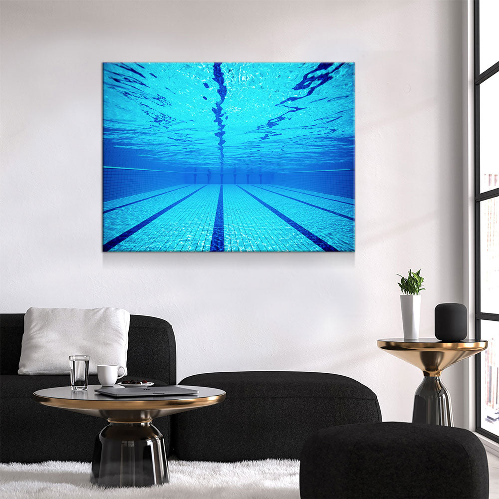 Swimming Pool Canvas Wall Art, Swimmers Gift, Under Pool Water, Swim Team Wall Art, Swim Team Art, Swimmers Wall Art Gift