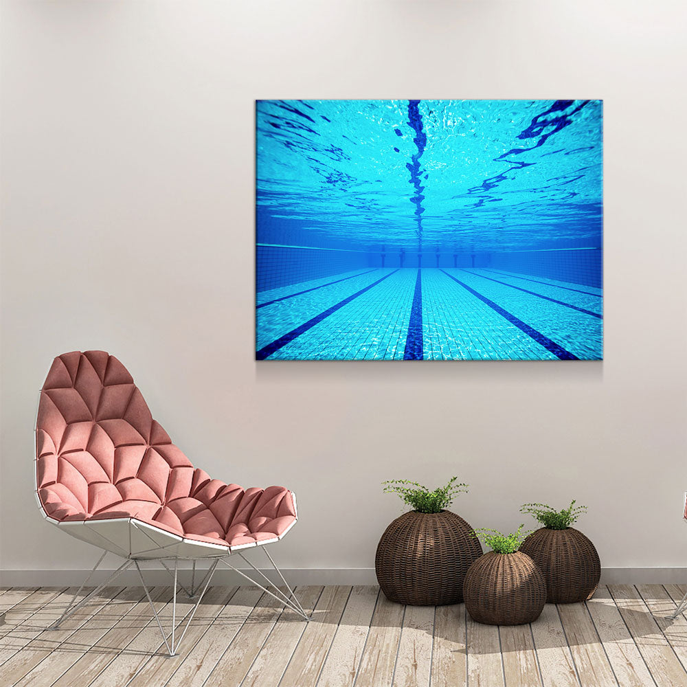 Swimming Pool Canvas Wall Art, Swimmers Gift, Under Pool Water, Swim Team Wall Art, Swim Team Art, Swimmers Wall Art Gift