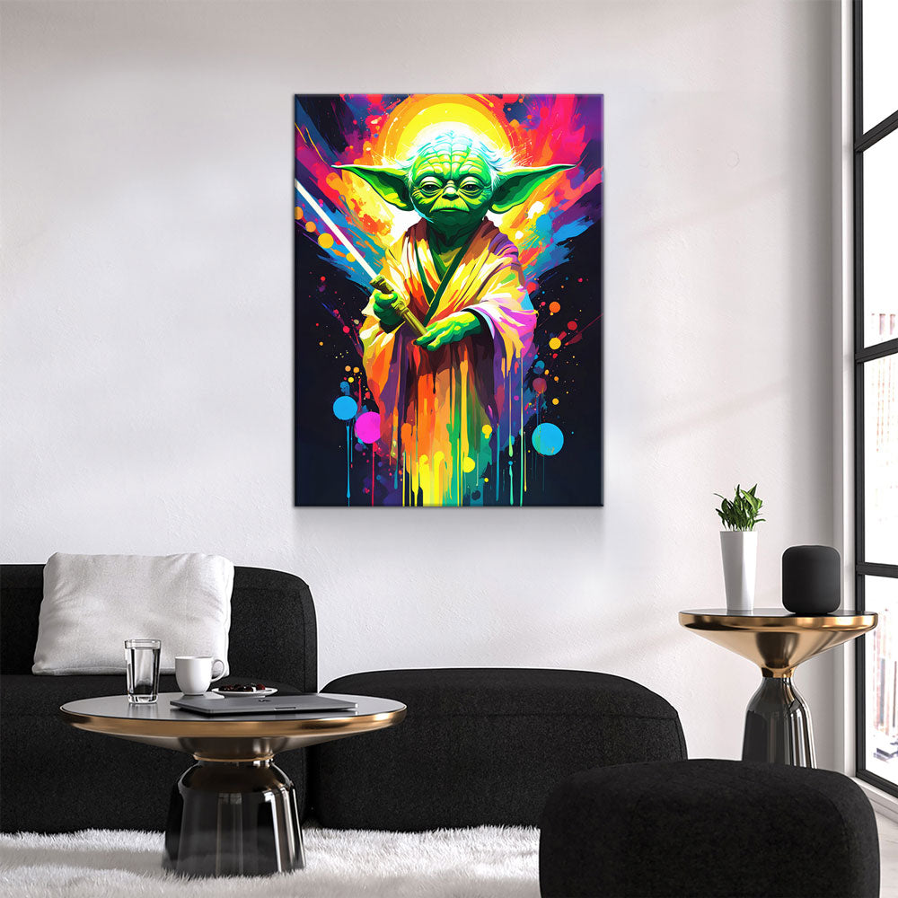 Yoda One Canvas Wall Art, Abstract Yoda Gallery Wrap
