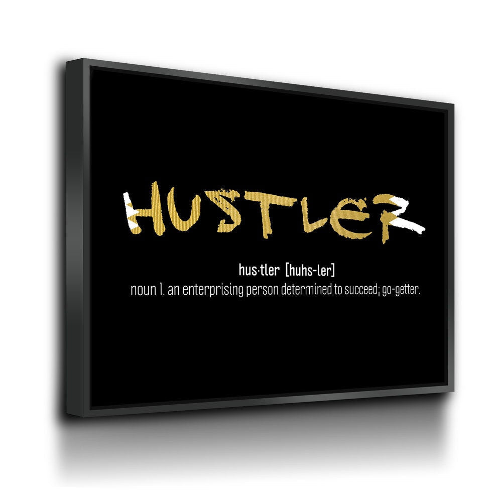 Hustler Definition Canvas Wall Art, Motivational Wall Decor, Hustler Art, Office Art, Success Quotes, Hustle