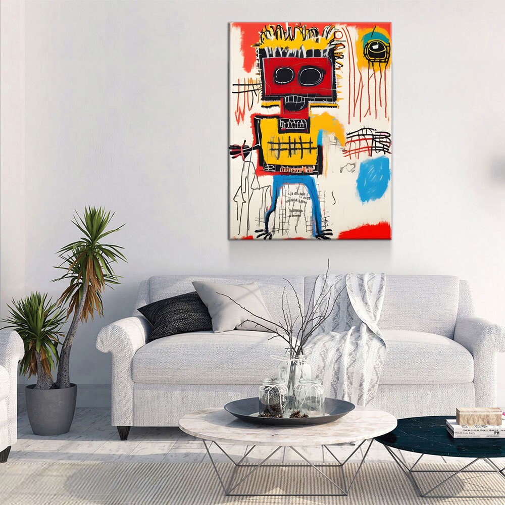 The Catch Canvas Wall Art, Contemporary Art, Neo-expressionism, Primitivism, Abstract Expressionist, Abstract Decor, Basquiat Inspired Art
