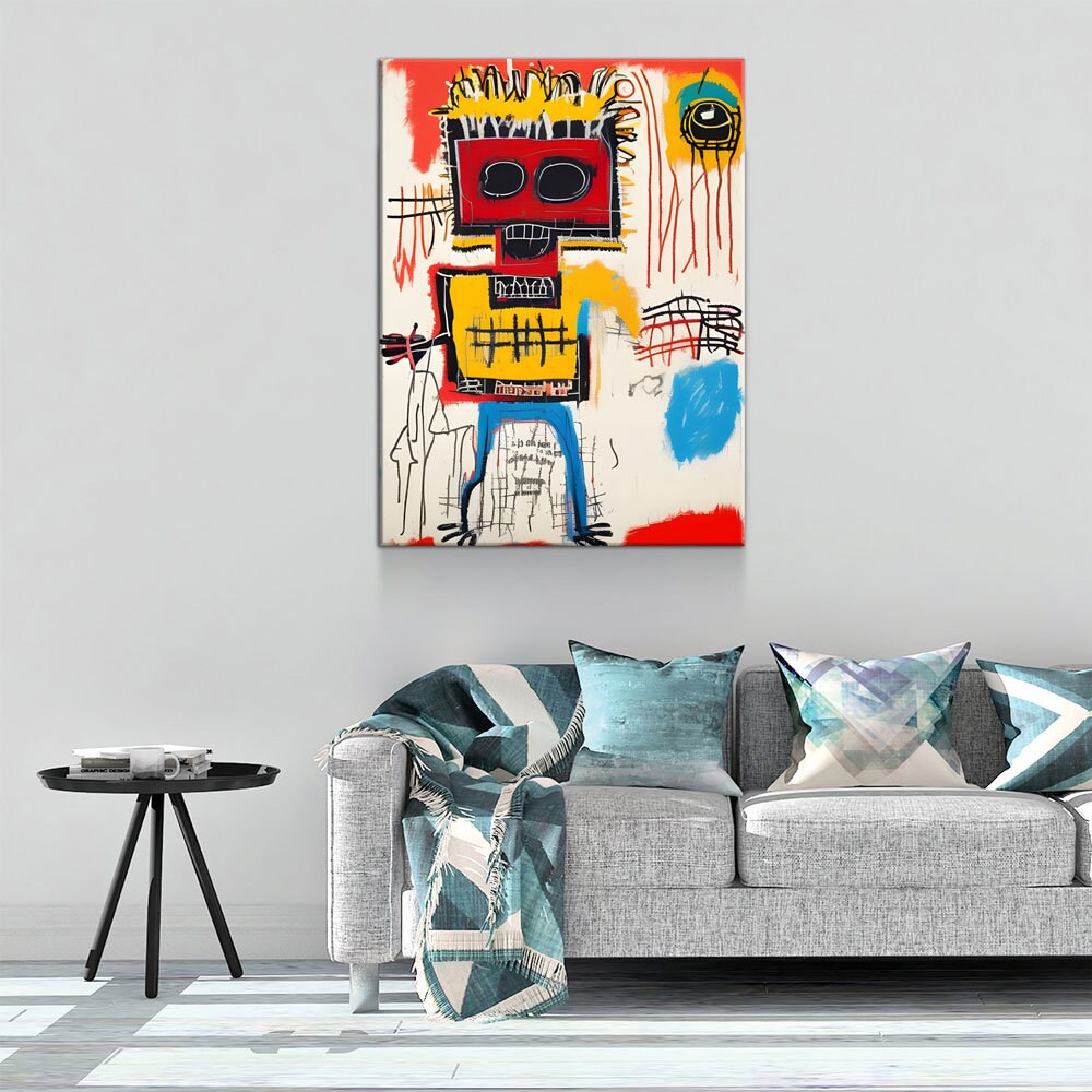 The Catch Canvas Wall Art, Contemporary Art, Neo-expressionism, Primitivism, Abstract Expressionist, Abstract Decor, Basquiat Inspired Art