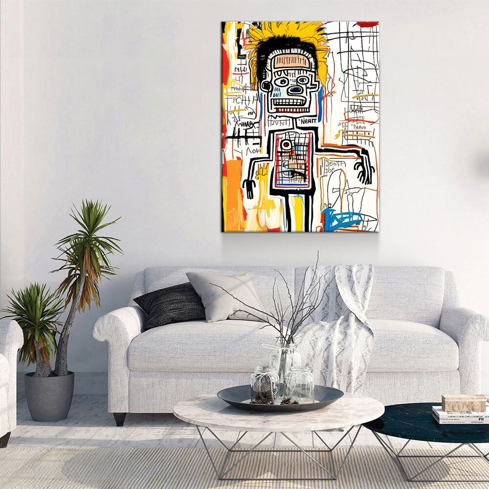 Busy Body Canvas Wall Art, Contemporary Art, Neo-expressionism, Primitivism, Abstract Expressionist, Abstract Decor, Basquiat Inspired Art