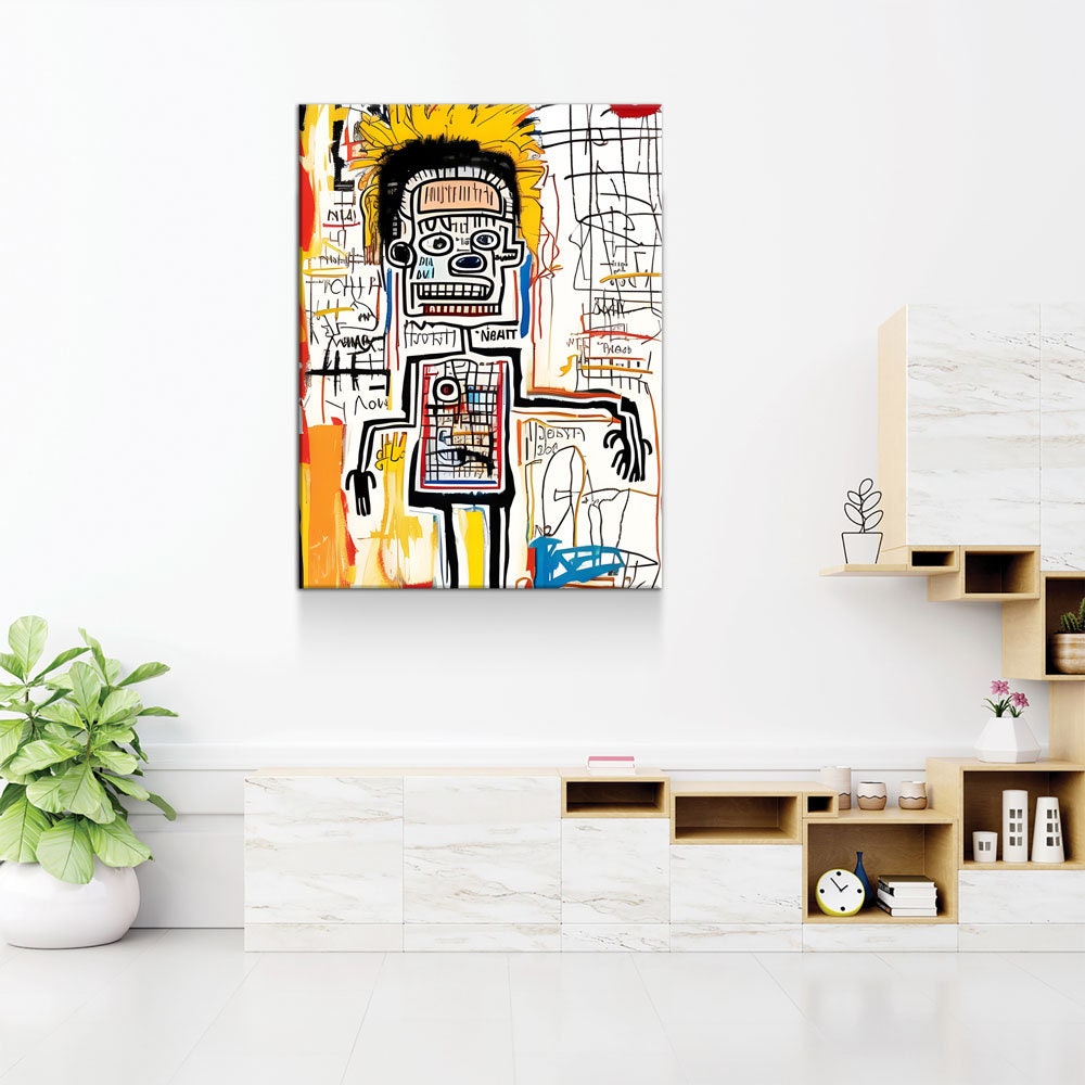 Busy Body Canvas Wall Art, Contemporary Art, Neo-expressionism, Primitivism, Abstract Expressionist, Abstract Decor, Basquiat Inspired Art Gallery Wrap