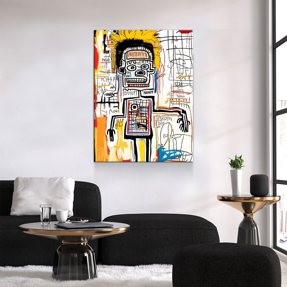 Busy Body Canvas Wall Art, Contemporary Art, Neo-expressionism, Primitivism, Abstract Expressionist, Abstract Decor, Basquiat Inspired Art