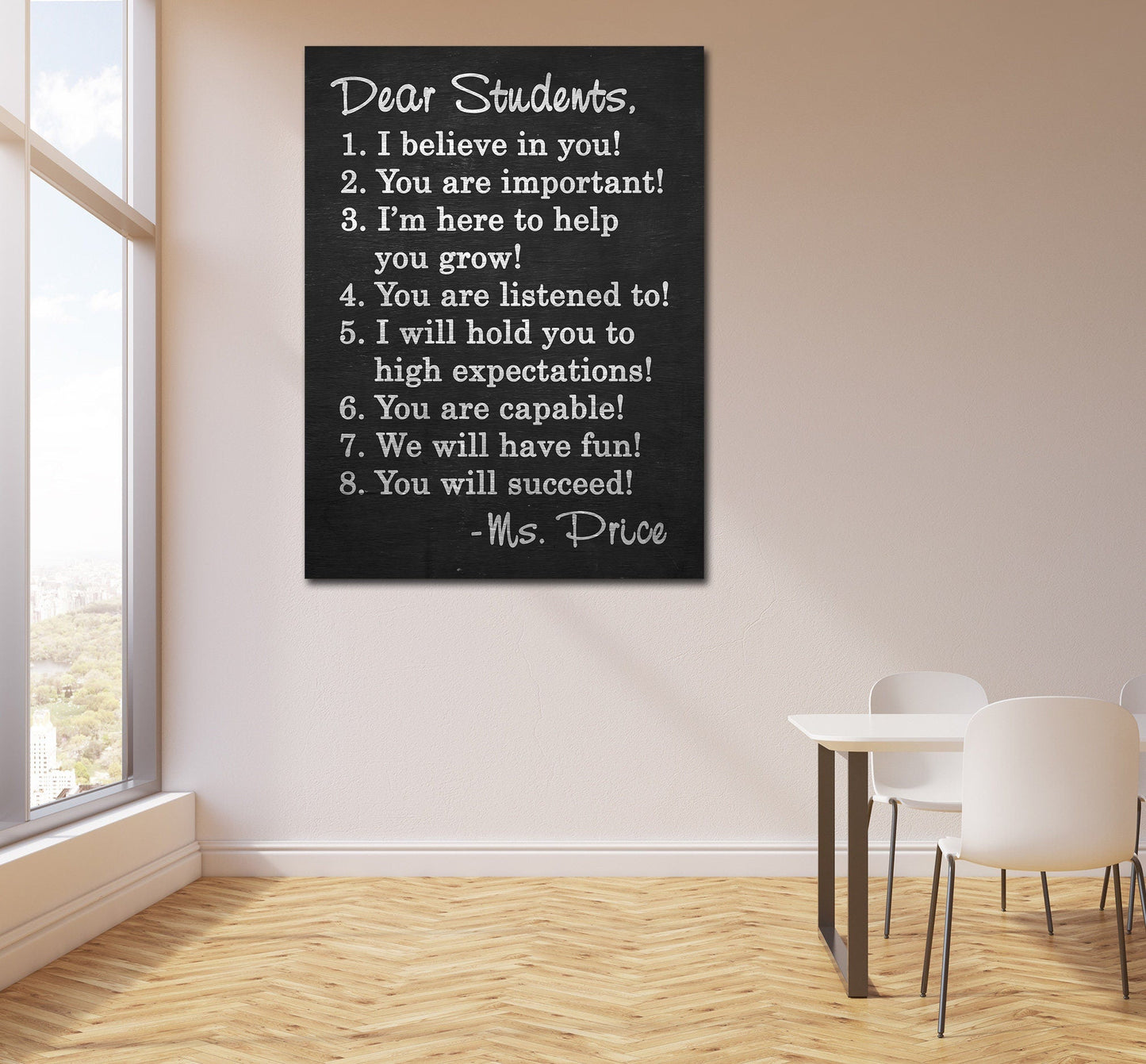 Dear Students Canvas Wall Art, Classroom Decor ,Teachers, Personalized Name, Teacher Gift, Classroom Decor, Classroom Sign