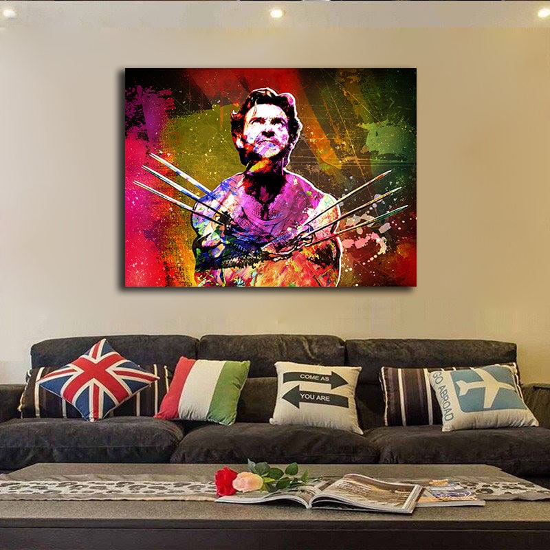 Wolverine Abstract Canvas Wall Art, Abstract Wolverine, Wolverine Decor Gallery Wrap
