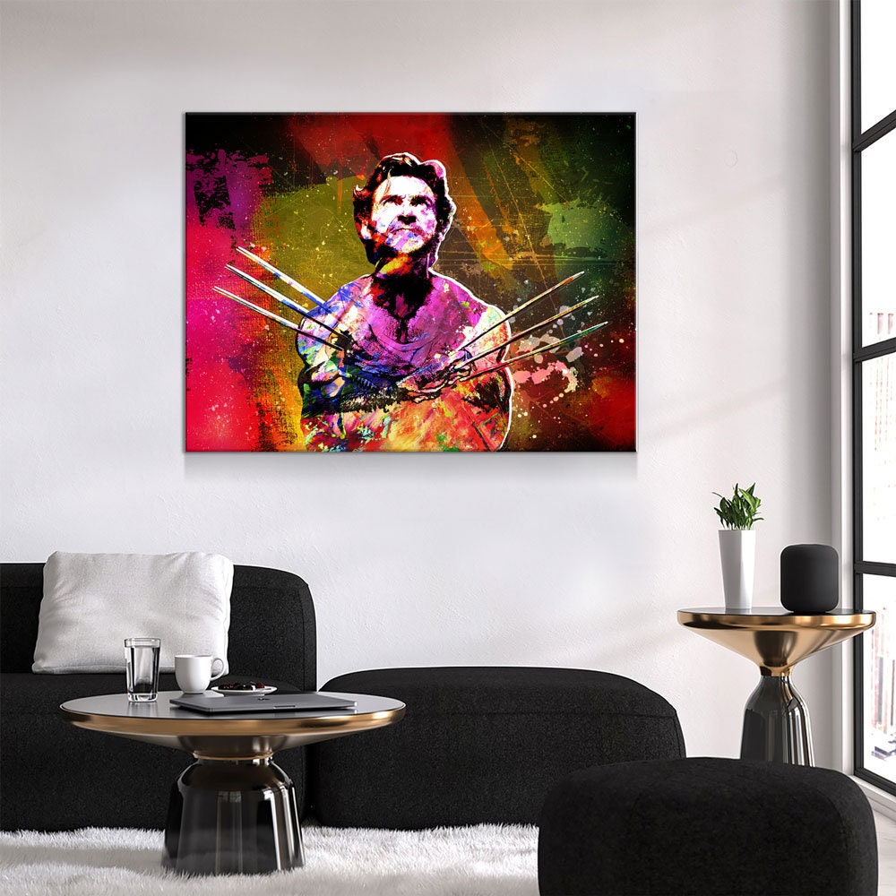 Wolverine Abstract Canvas Wall Art, Abstract Wolverine, Wolverine Decor