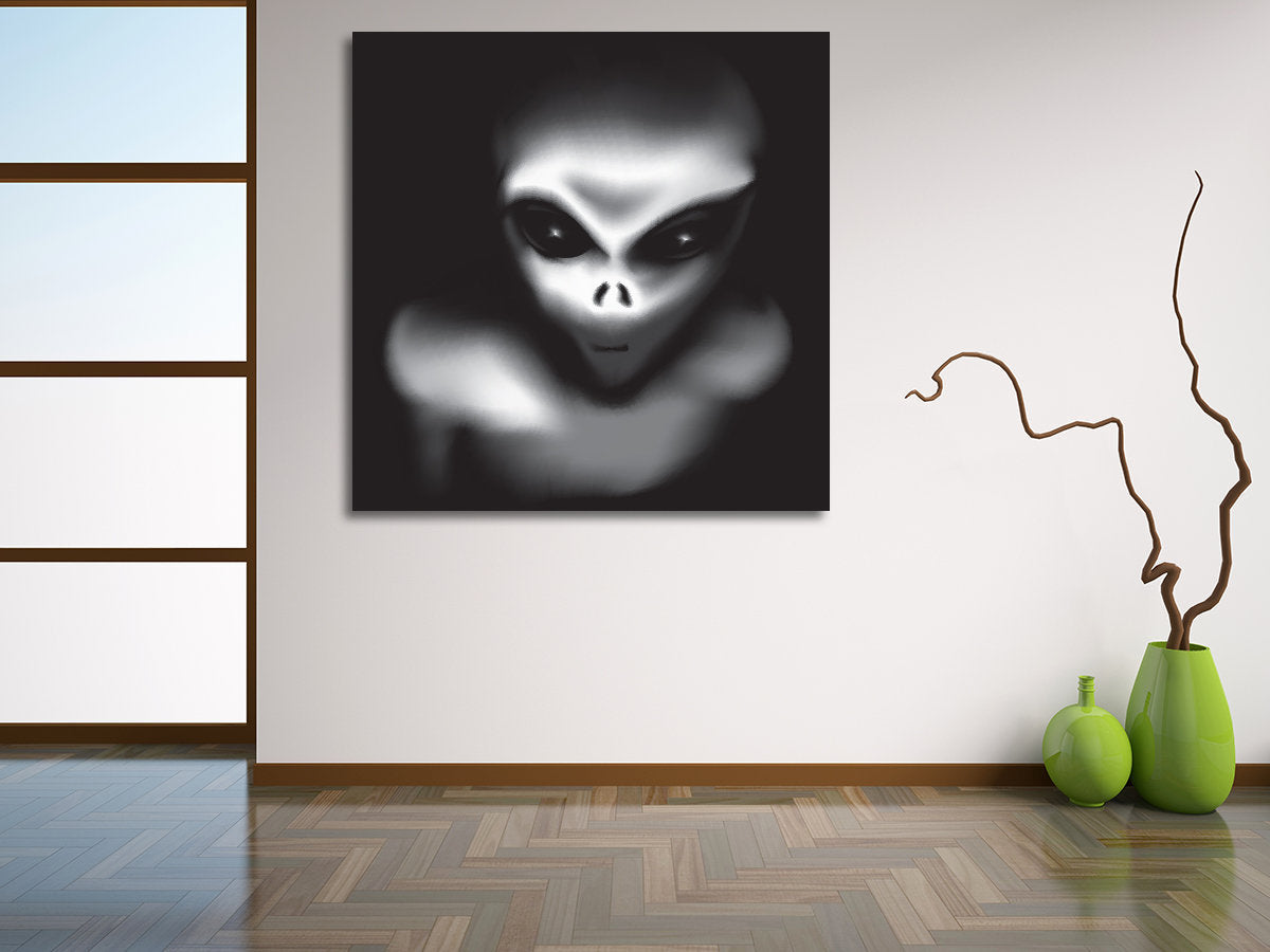 Aliens Among Us Wall Canvas Art, UFO Decor, Alien Decor, Extraterrestrial Art, Studio Decor, Wall Decor, Canvas Wall Art