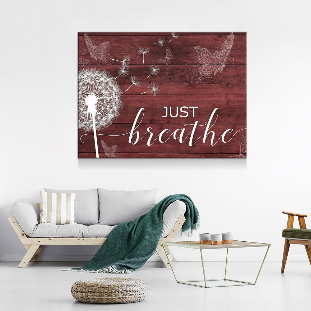 Just Breathe Canvas Wall Art, Inspirational Wall Art, Romantic Wall Art, Anniversary Gift, Couples Gift, Wedding Gift, Bedroom Decor