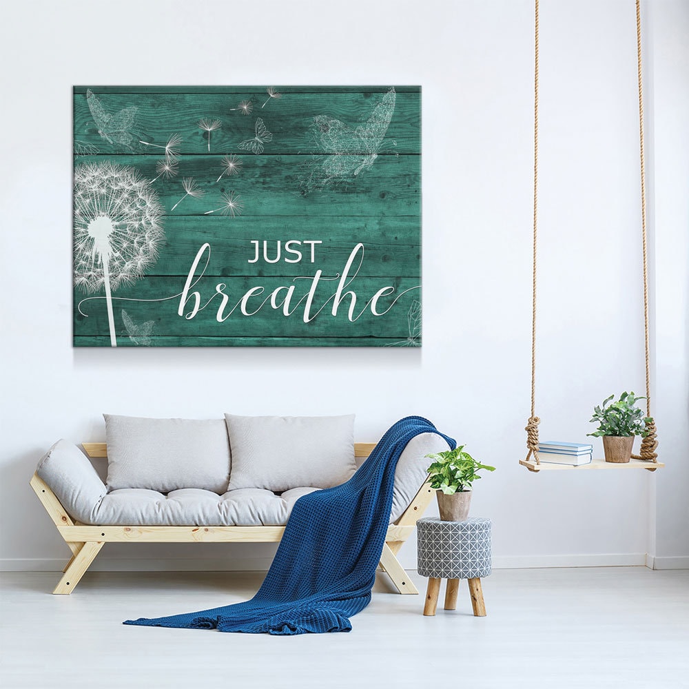 Just Breathe Canvas Wall Art, Inspirational Wall Art, Romantic Wall Art, Anniversary Gift, Couples Gift, Wedding Gift, Bedroom Decor