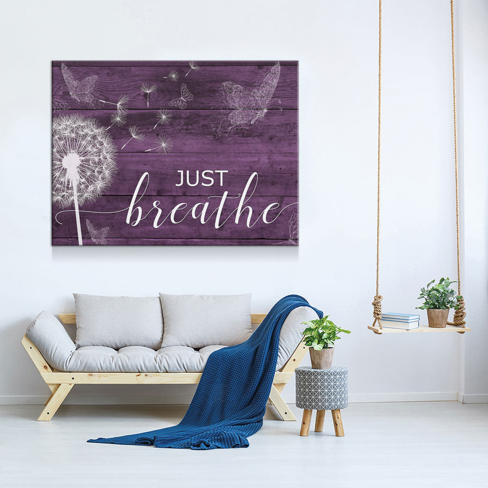 Just Breathe Canvas Wall Art, Inspirational Wall Art, Romantic Wall Art, Anniversary Gift, Couples Gift, Wedding Gift, Bedroom Decor
