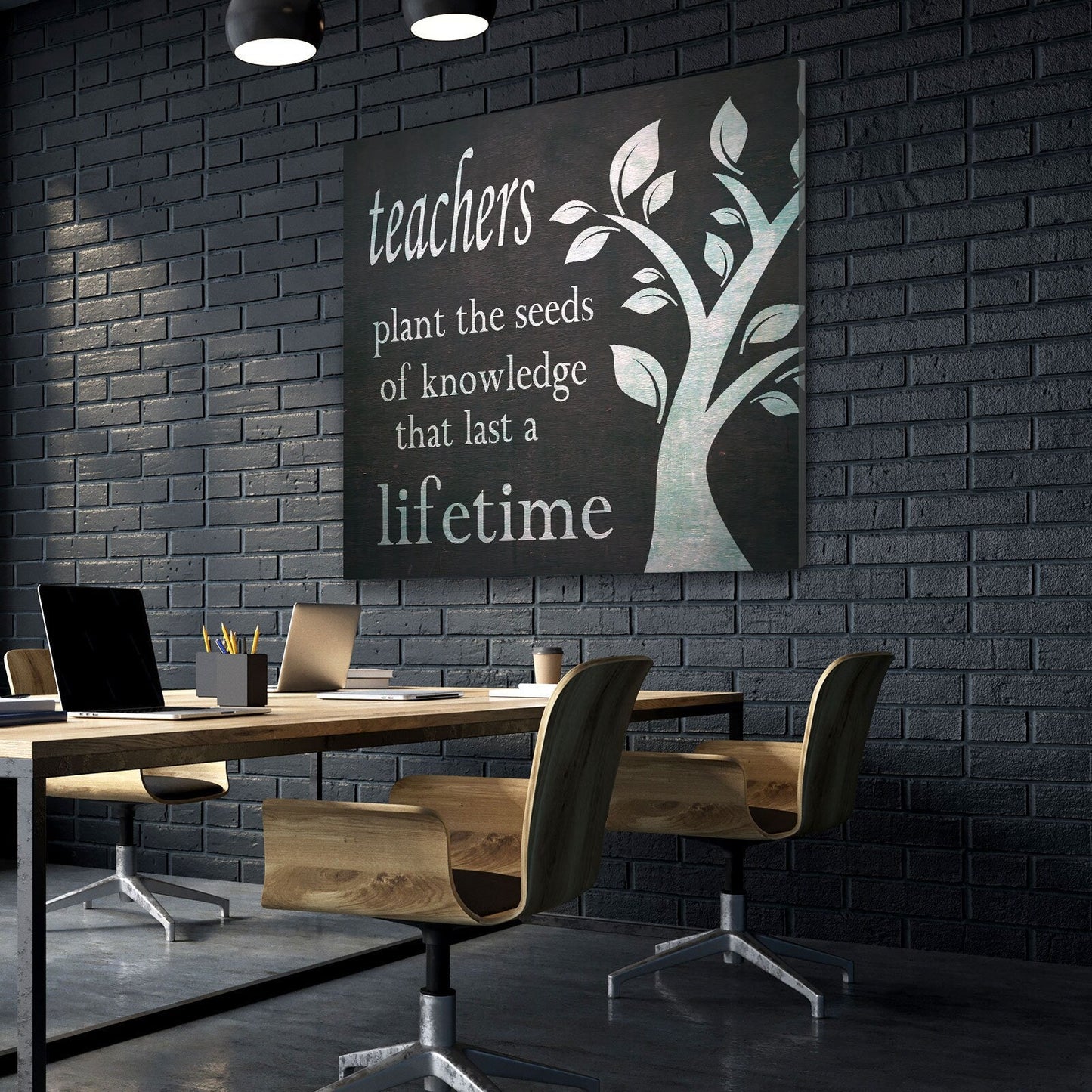 Teachers Decor, Teachers Plant The Seeds Of Knowledge That Last A Lifetime Canvas Wall Art, Teacher Gift, Classroom Decor, Classroom Art