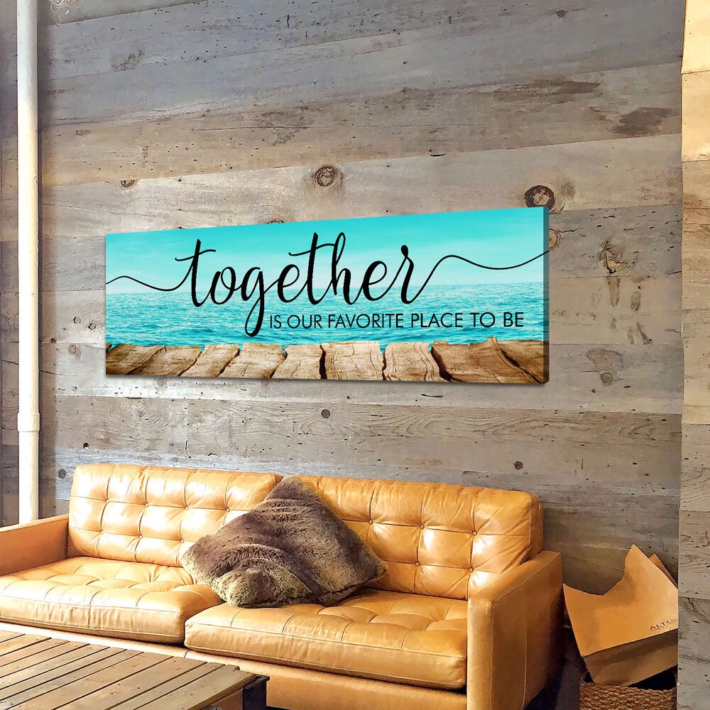 Together Is Our Favorite Place To Be Canvas Wall Art, Couples, Wedding Gift, Above The Bed Wall Art, Anniversary Gifts, Housewarming Gift