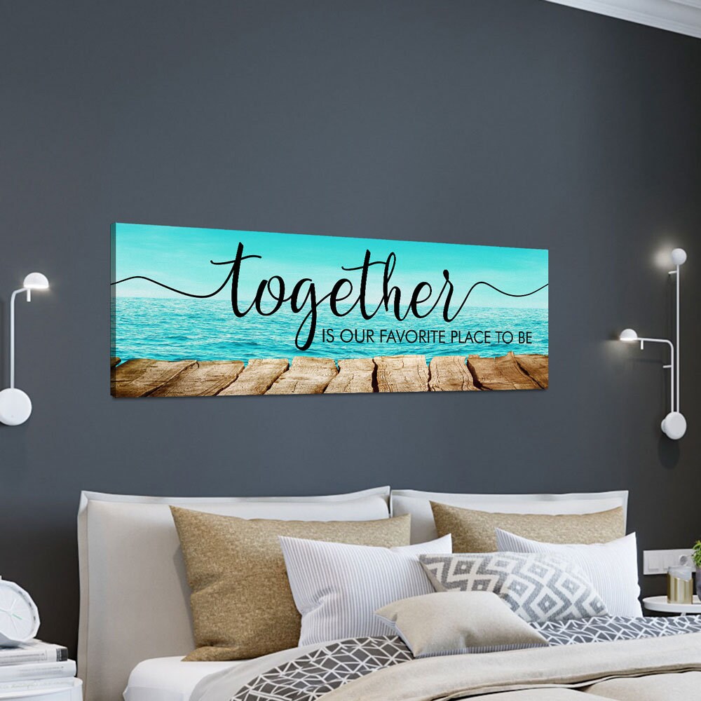 Together Is Our Favorite Place To Be Canvas Wall Art, Couples, Wedding Gift, Above The Bed Wall Art, Anniversary Gifts, Housewarming Gift