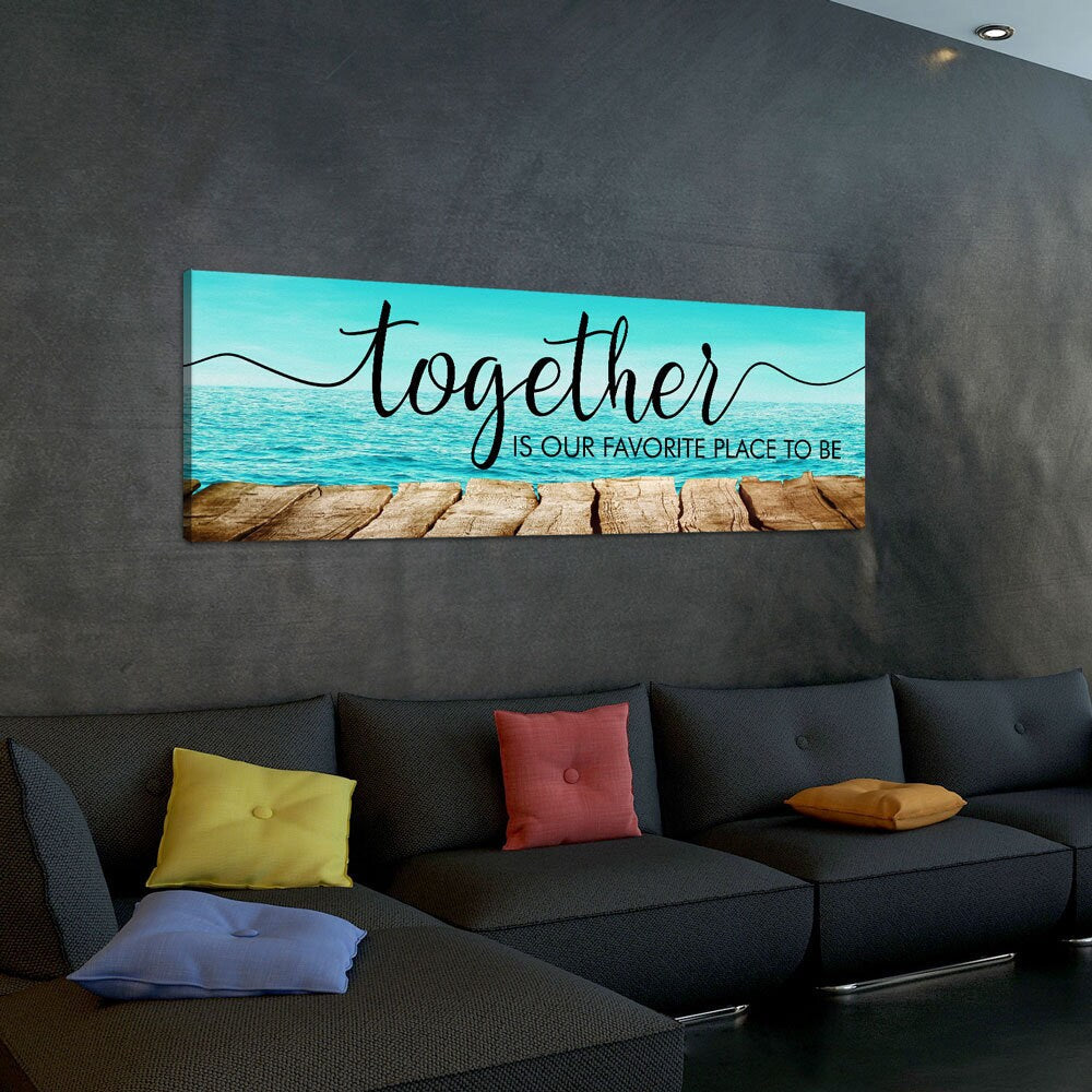 Together Is Our Favorite Place To Be Canvas Wall Art, Couples, Wedding Gift, Above The Bed Wall Art, Anniversary Gifts, Housewarming Gift