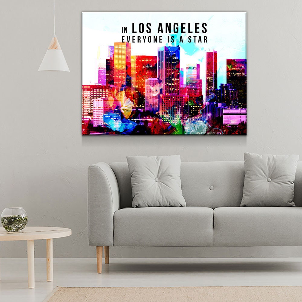 Los Angeles Canvas Wall Art, California Decor, Los Angeles Art, LA Wall Art, LA Decor, In Los Angeles Everyone Is a Star Gallery Wrap