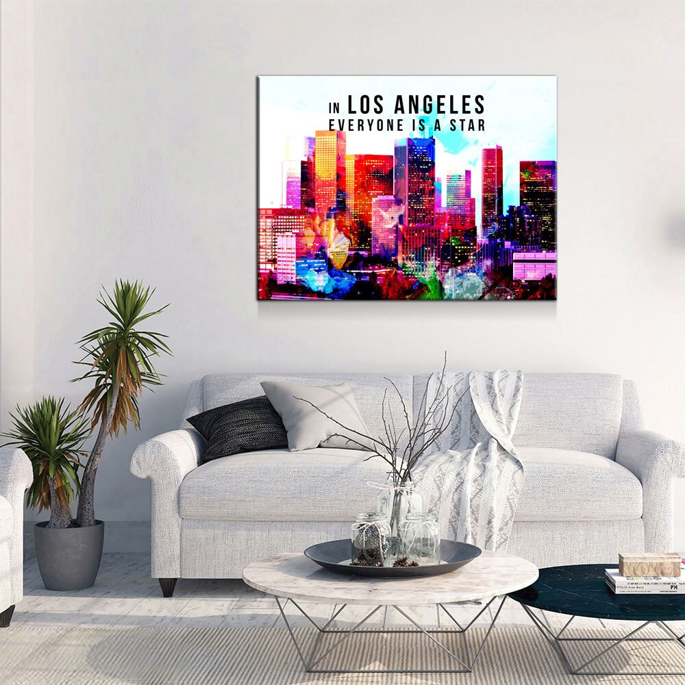Los Angeles Canvas Wall Art, California Decor, Los Angeles Art, LA Wall Art, LA Decor, In Los Angeles Everyone Is a Star