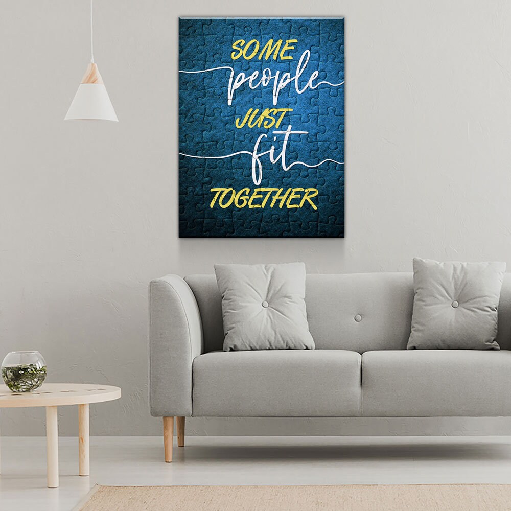 Some People Just Fit Together Canvas Wall Art, Puzzle Piece Art Gallery Wrap