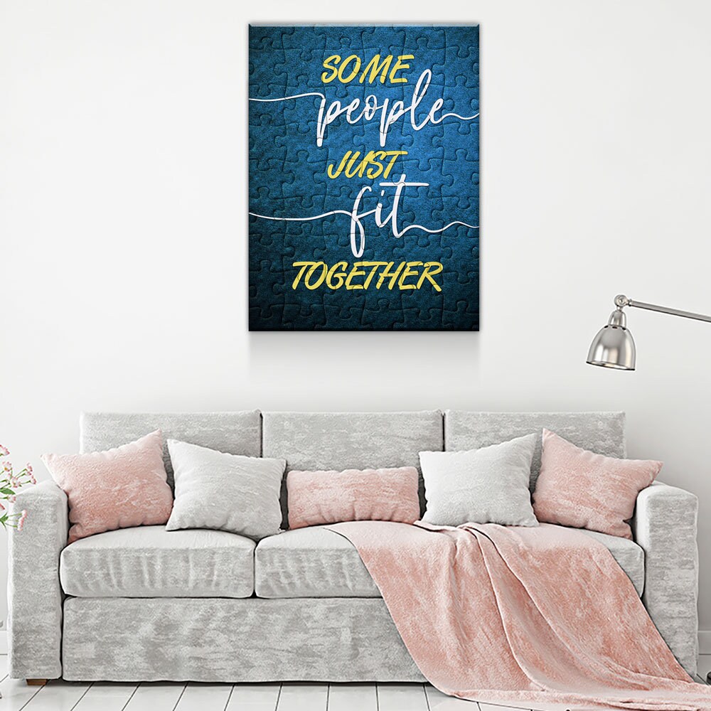 Some People Just Fit Together Canvas Wall Art, Puzzle Piece Art