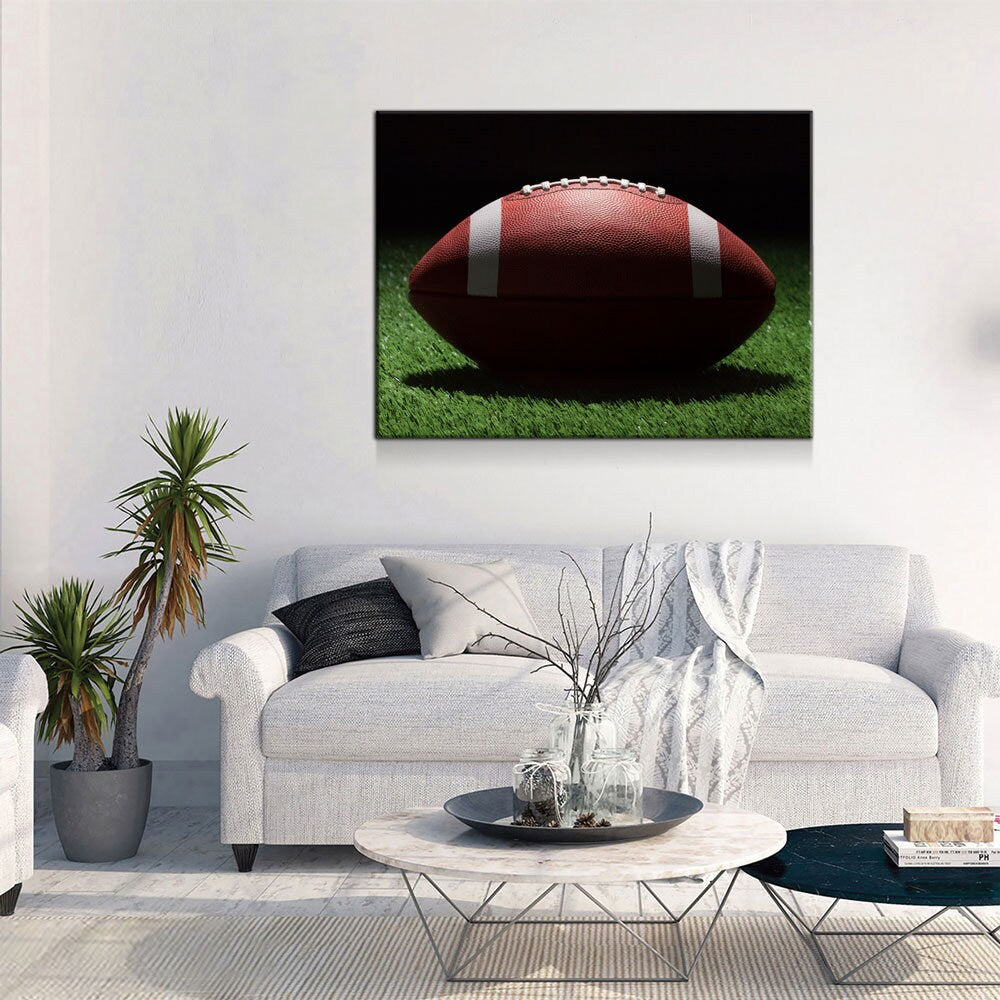 Football On The Field Canvas Wall Art, American Football Print, Football Lover Gift, Man Cave Gift, Football Gift, Game Day Decor