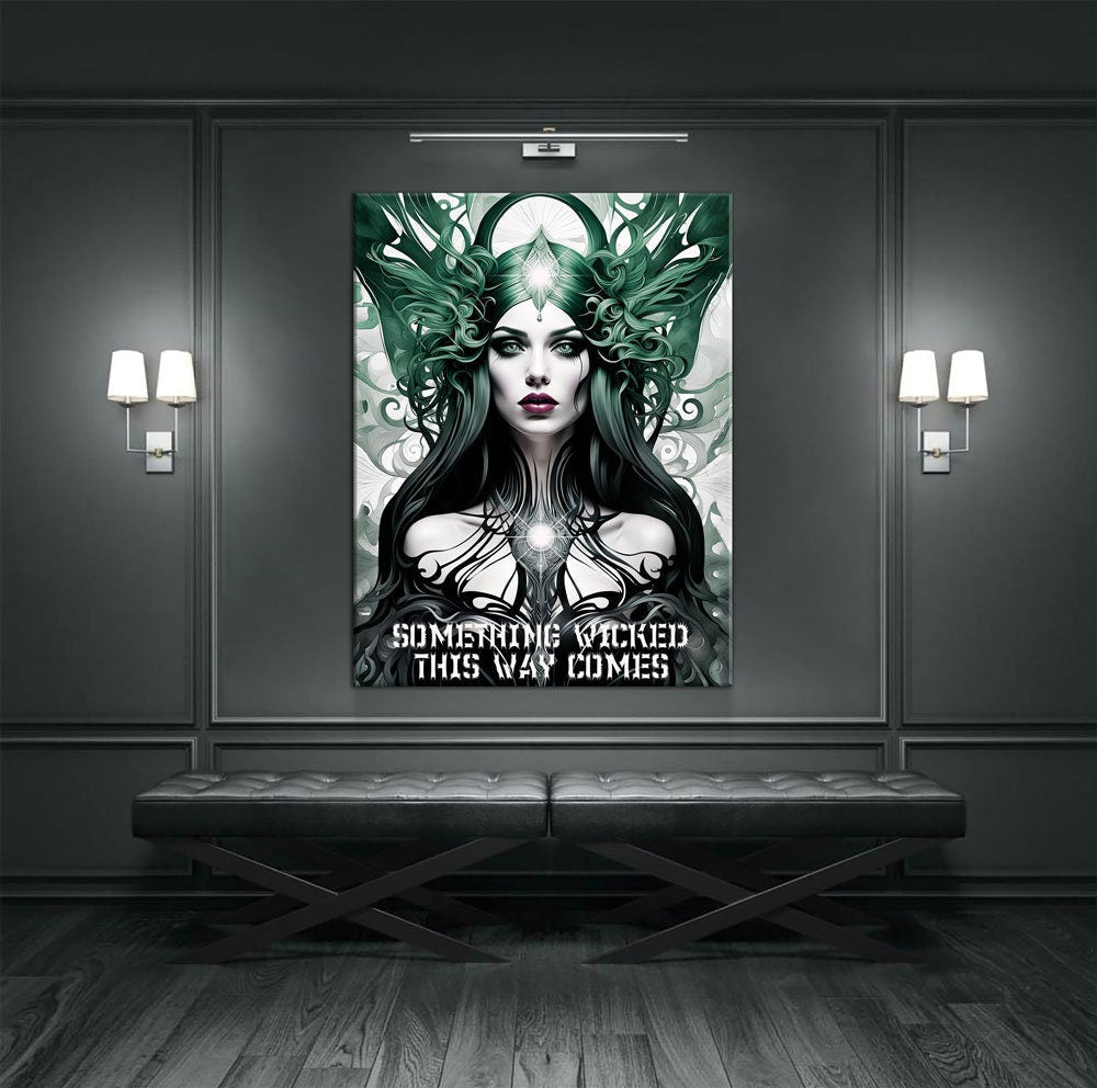 Something Wicked This Way Comes Canvas Wall Art, Dark Fantasy Art, Fantasy Decor, Witch Decor Gallery Wrap