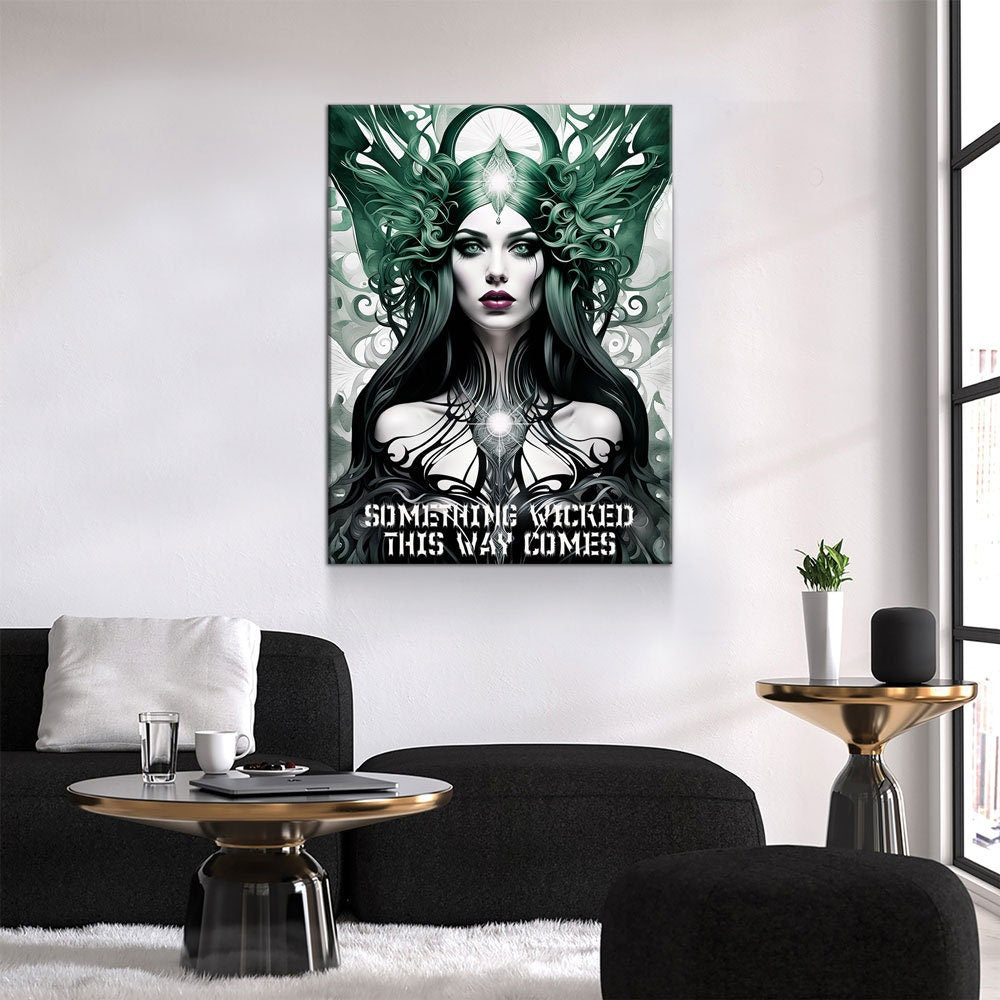 Something Wicked This Way Comes Canvas Wall Art, Dark Fantasy Art, Fantasy Decor, Witch Decor