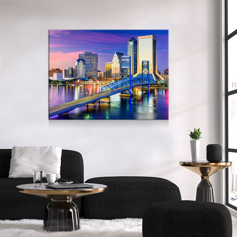 Jacksonville Florida Skyline Canvas Wall Art, Jacksonville, FL Skyline, Jacksonville Florida Print, Jacksonville City Skyline Gallery Wrap
