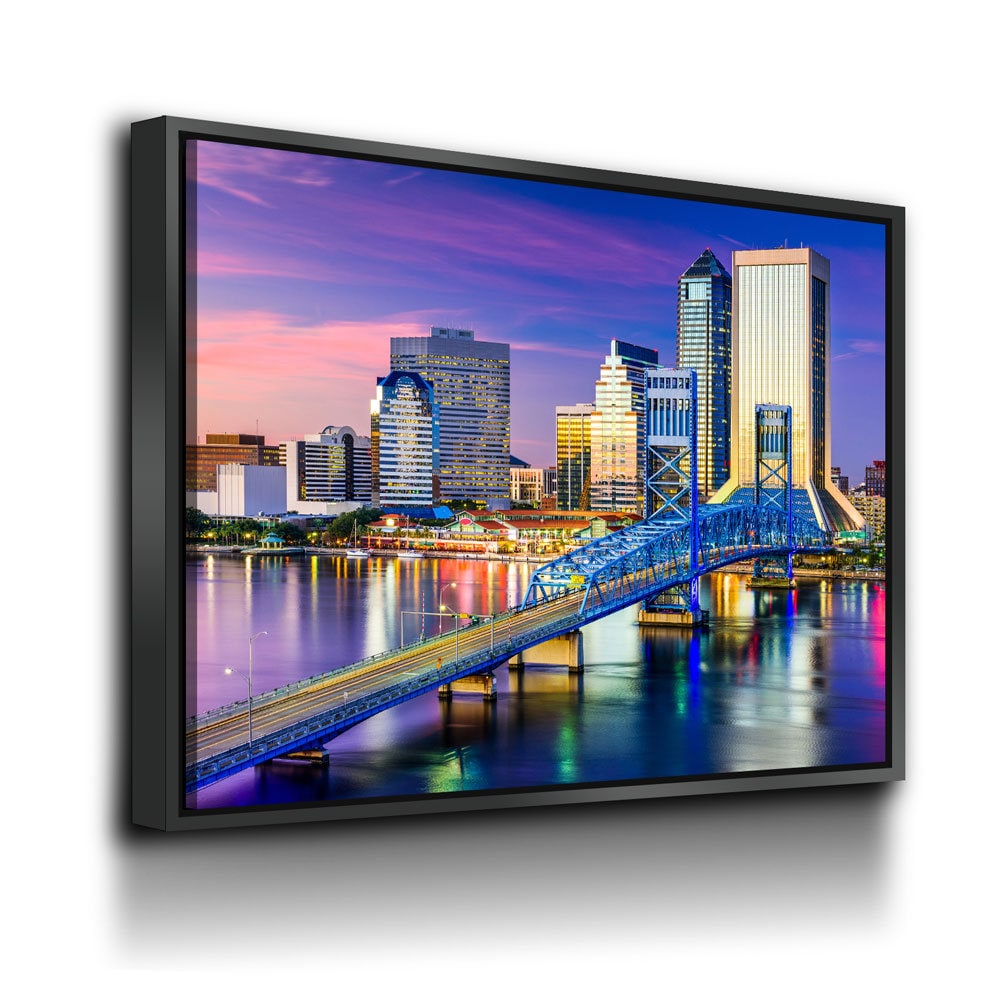 Jacksonville Florida Skyline Canvas Wall Art, Jacksonville, FL Skyline, Jacksonville Florida Print, Jacksonville City Skyline