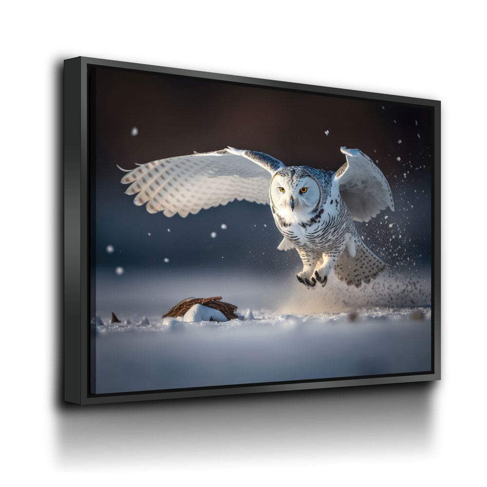 Snowy Owl Flying Canvas Wall Art, Snowy Owl Soaring, Snowy Owl Decor, Polar Owl Print, White Owl, Arctic Owl