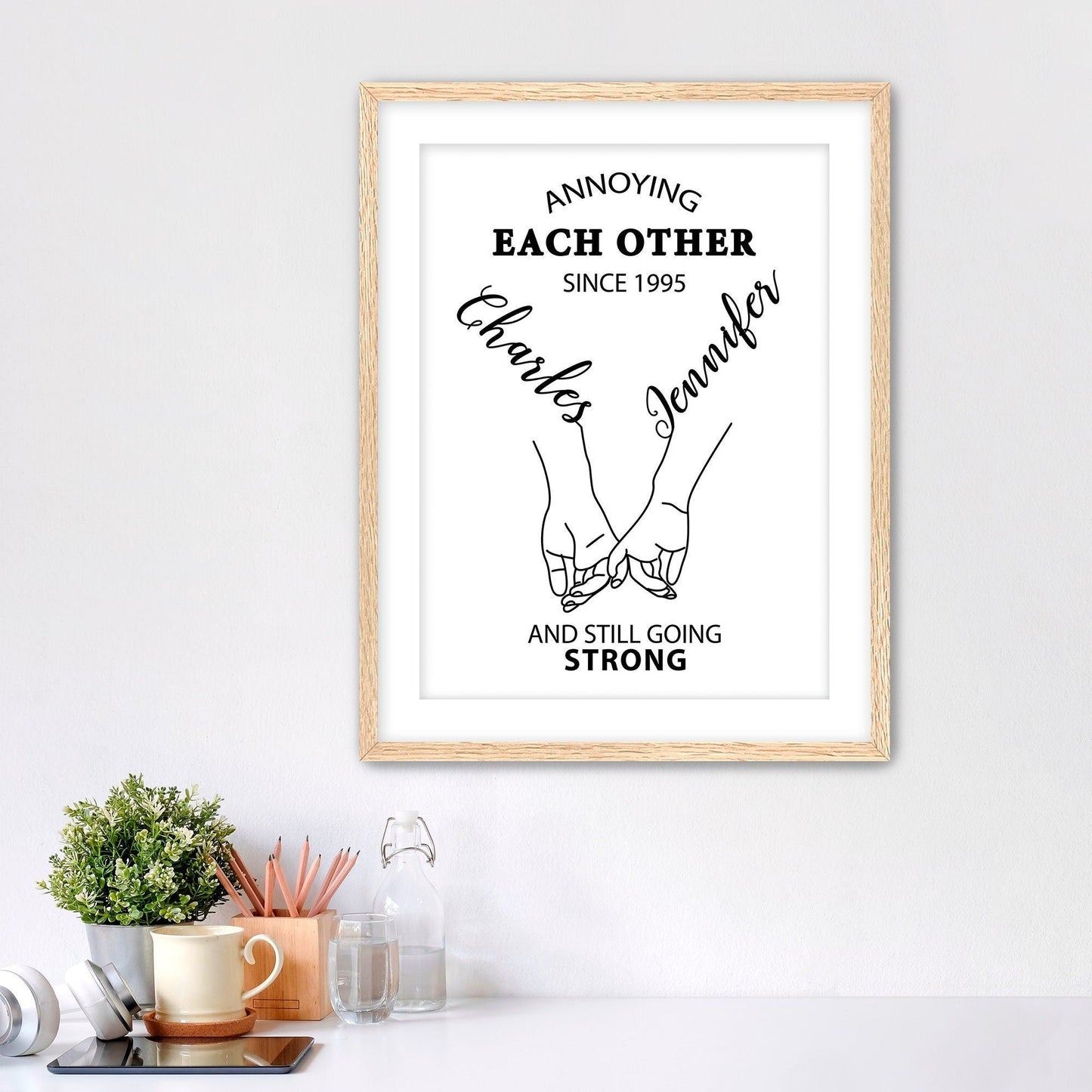 Annoying Each Other Since Framed Fine Art Print, Personalized Romantic Gift, Annoying Each Other And still Going Strong Print, Anniversary