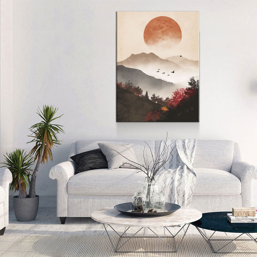 Japandi Zen Style Canvas Wall Art, Japandi Art, Japanese Wall Art, Japandi Decor, Japandi Art Print, Minimalist Art, Earthy Art Gallery Wrap