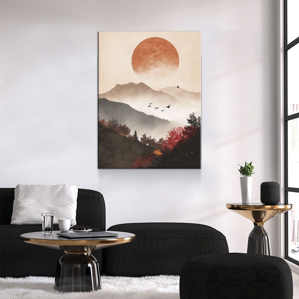Japandi Zen Style Canvas Wall Art, Japandi Art, Japanese Wall Art, Japandi Decor, Japandi Art Print, Minimalist Art, Earthy Art