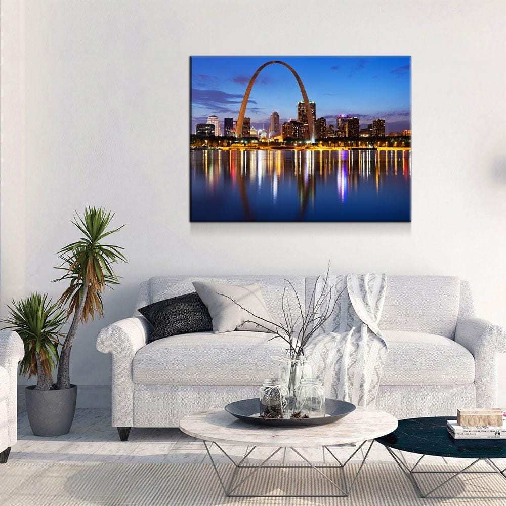 St. Louis Skyline Canvas Wall Art, Saint Louis, MO Skyline, Saint Louis Missouri Print, St. Louis City Skyline, St. Louis Gateway Arch