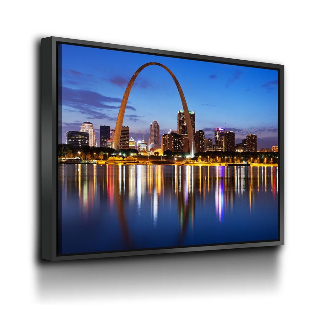 St. Louis Skyline Canvas Wall Art, Saint Louis, MO Skyline, Saint Louis Missouri Print, St. Louis City Skyline, St. Louis Gateway Arch