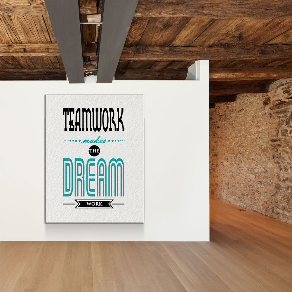 Teamwork Makes The Dreamwork Canvas Print, Motivational Wall Art For Work Place Or School, Office Decor, Team, Office Wall Art, Office Art