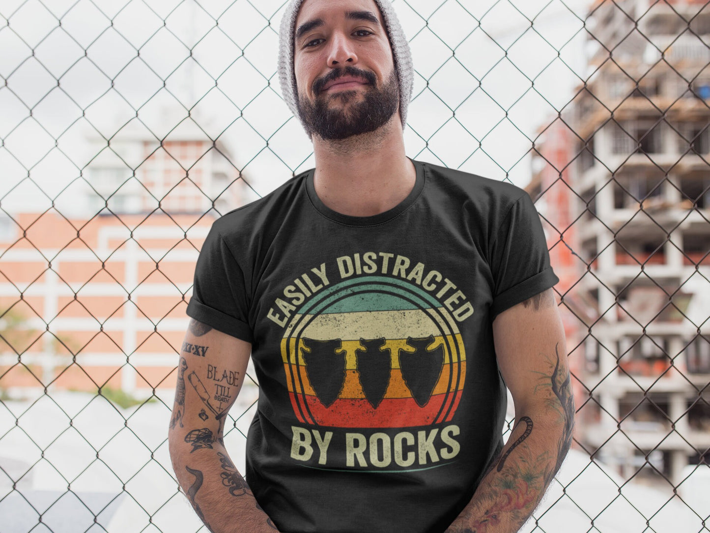 Easily Distracted By Rocks T-Shirt, Arrowhead Hunting, Rockhounding Shirt, Ancient Artifacts Hunting Shirt