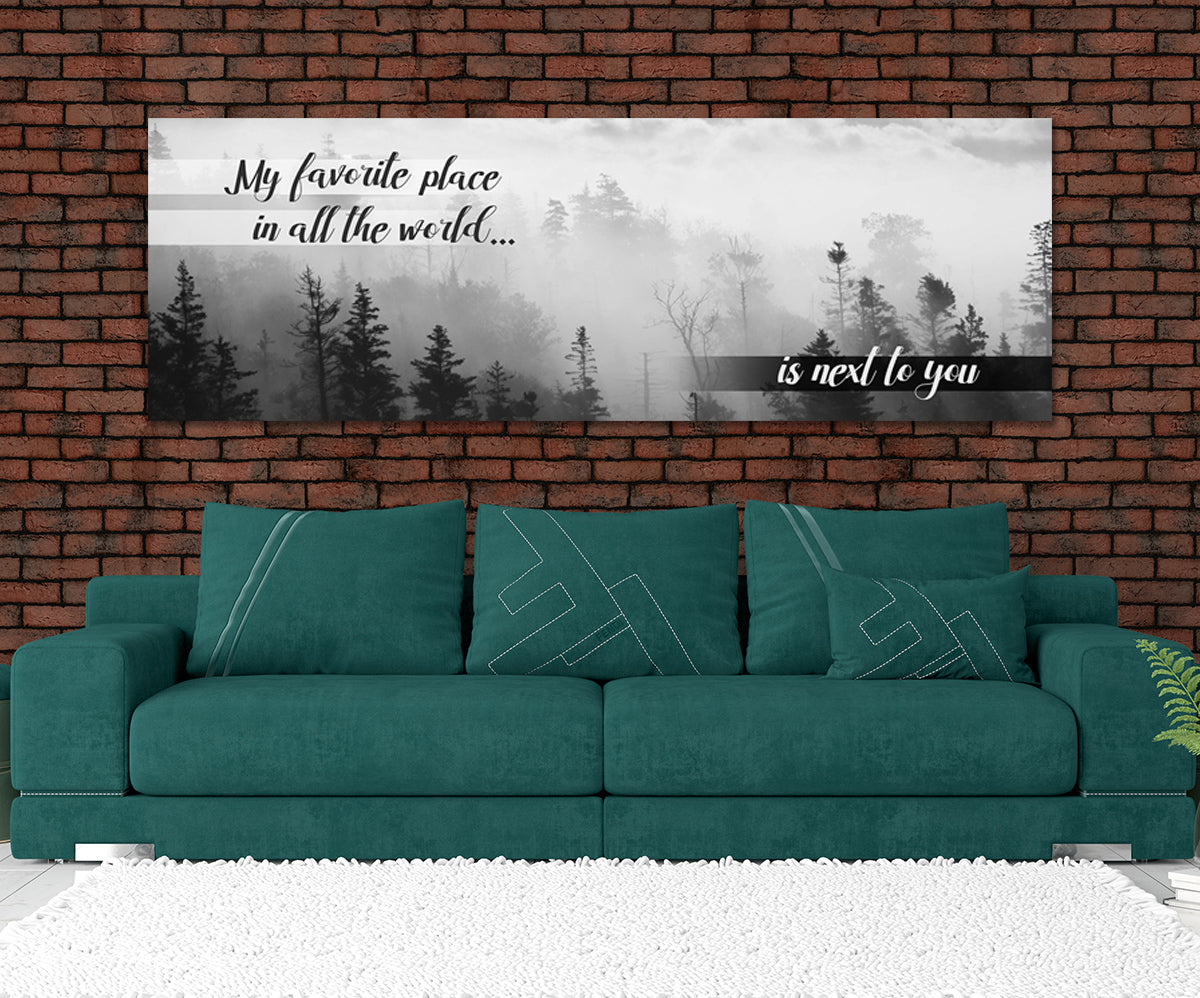 My Favorite Place In All The World Is Next To You Canvas Wall Art For Couples, Romantic Devor