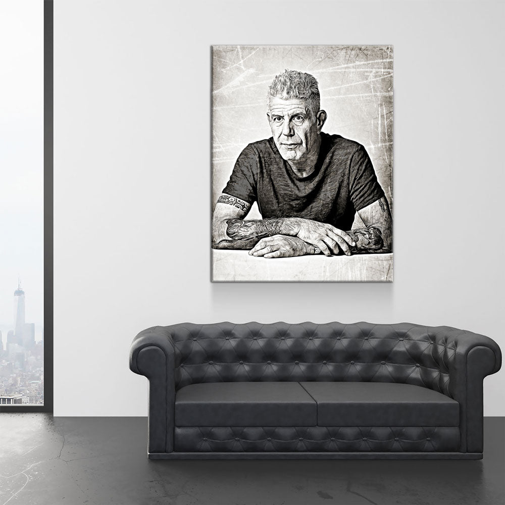 Anthony Bourdain Canvas Wall Art