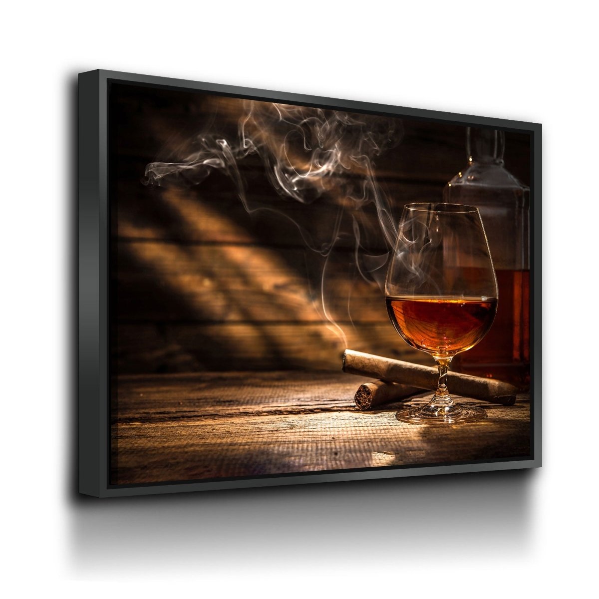 Cigar And Bourbon Canvas Wall Art, Bourbon Art, Cigar Art For Office Or Man Cave