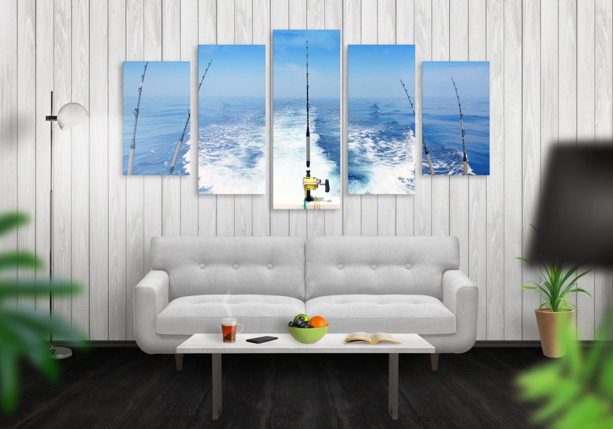 Deep Sea Fishing Canvas Wall Art 5-Piece Decor Set
