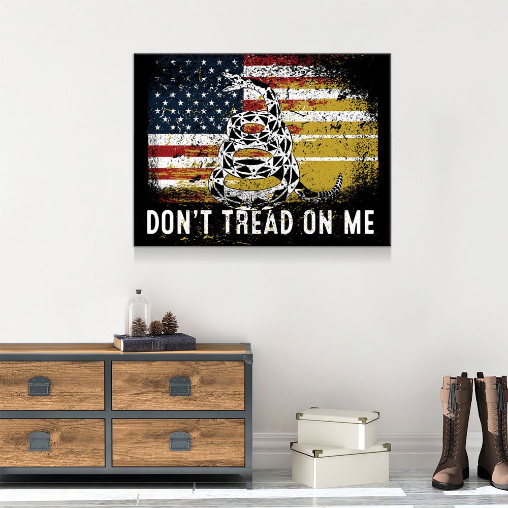 Don't Tread On Me Canvas Wall Art, USA Patriotic Decor