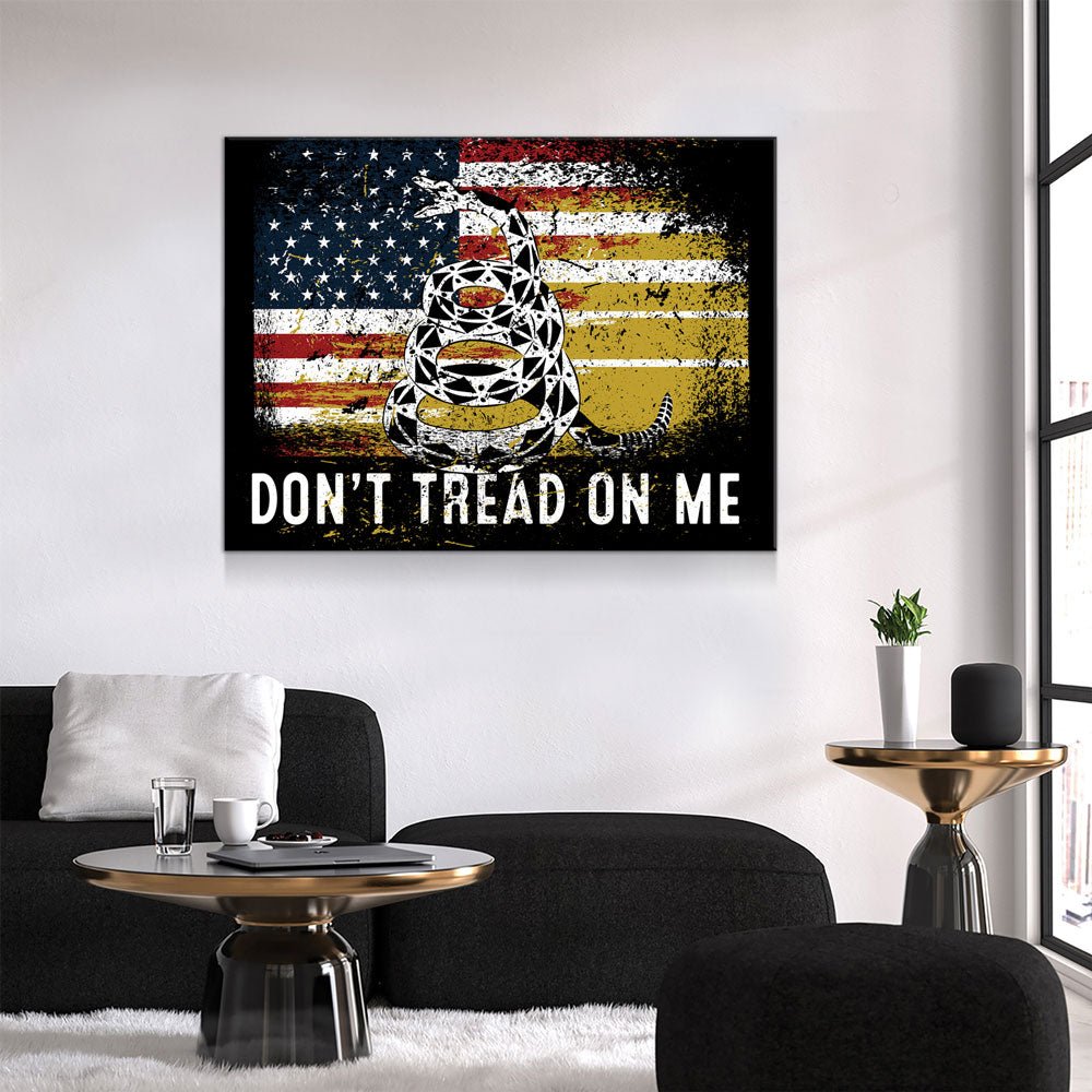 Don't Tread On Me Canvas Wall Art, USA Patriotic Decor Gallery Wrap