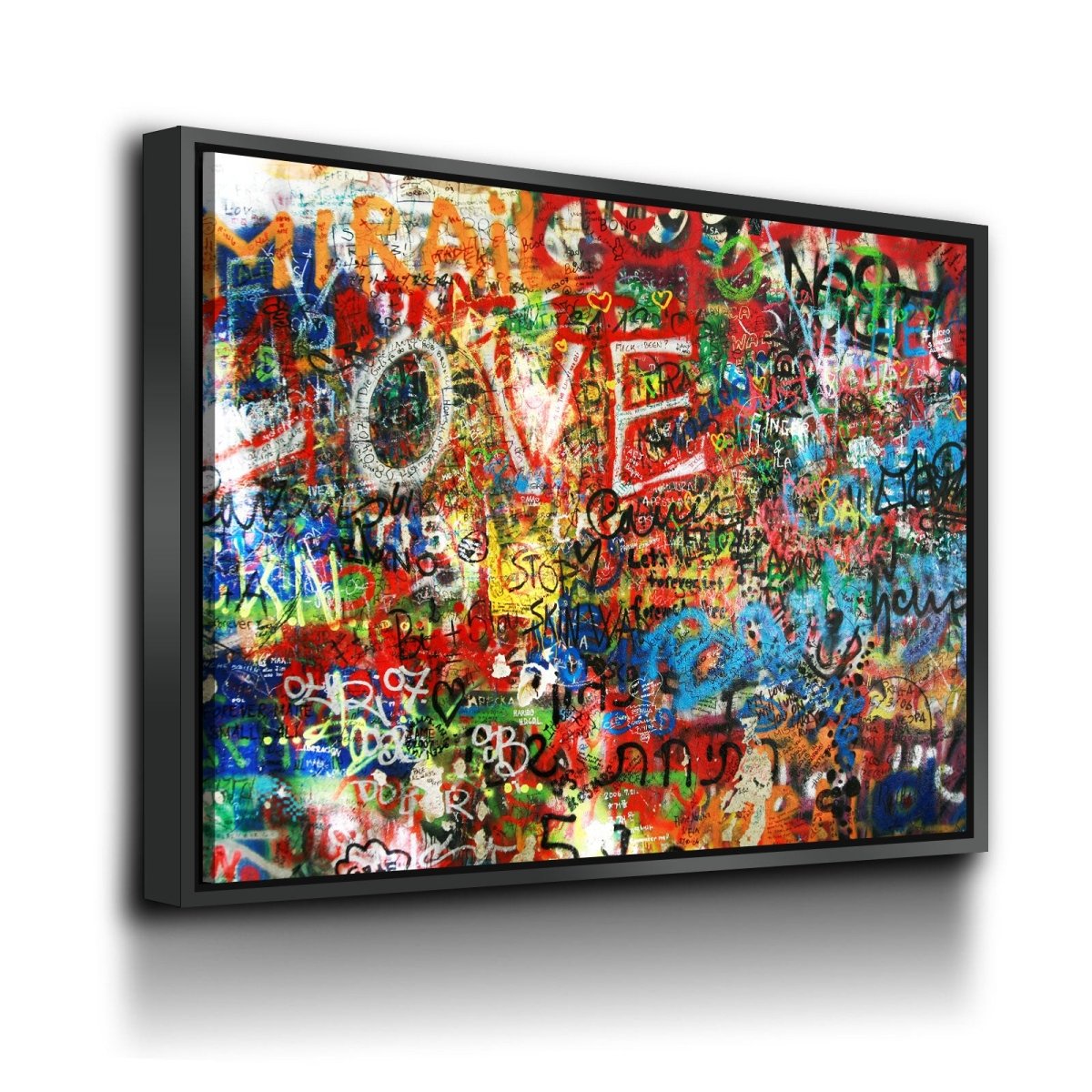 Graffiti on The Lennon Wall Canvas Wall Art