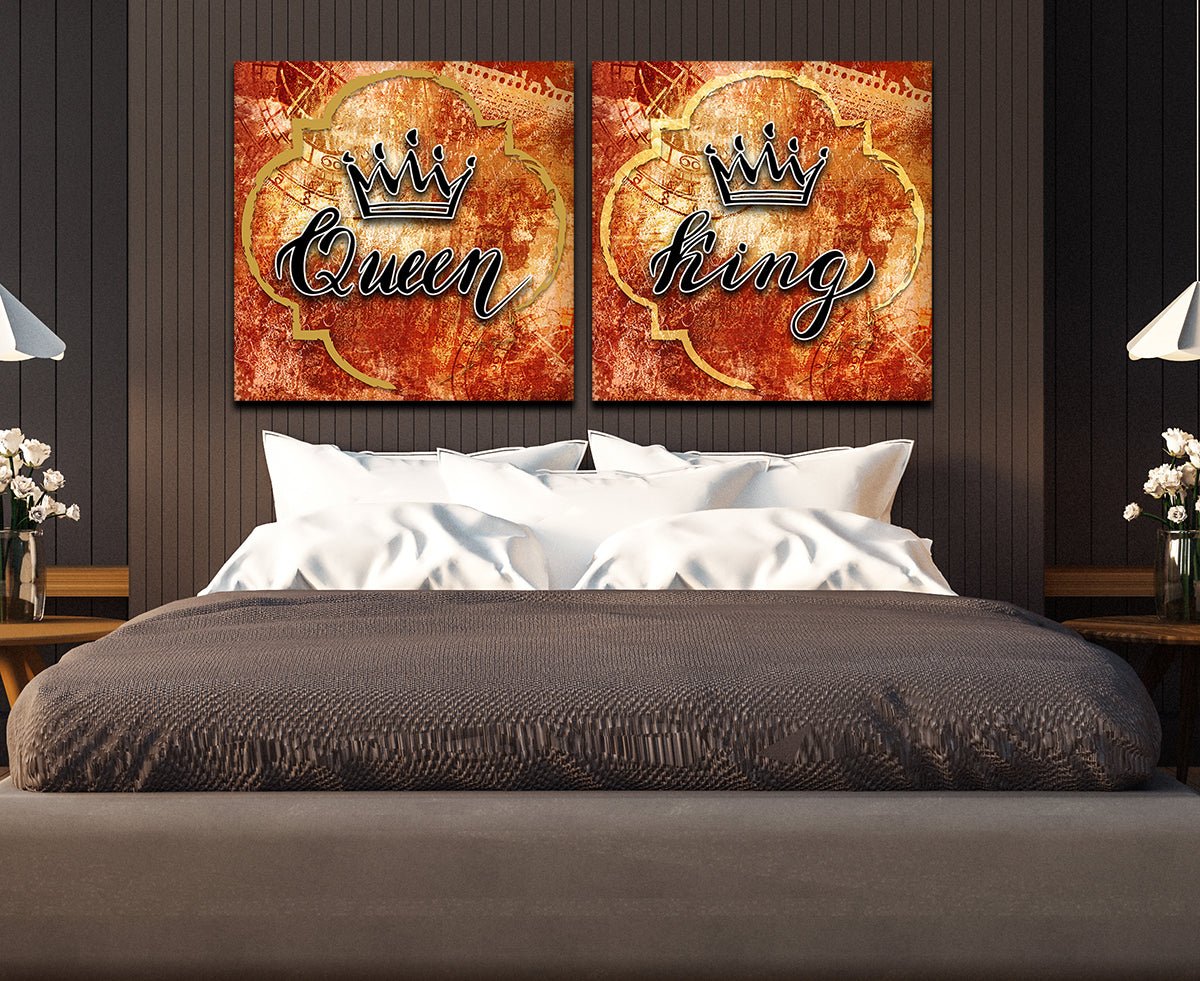 King And Queen Crown Wall Decor Canvas Wall Art