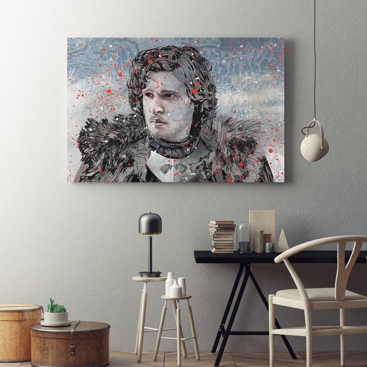 King Of The North Jon Snow Abstract Wall Art For Home, Office or Dorm GOT